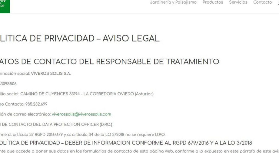 Aviso Legal - Privacidad