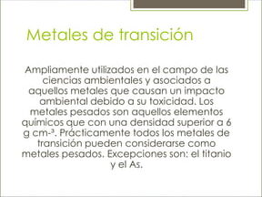 ¿Por qué se llaman metales pesados? ¿Por qué se llaman metales pesados?